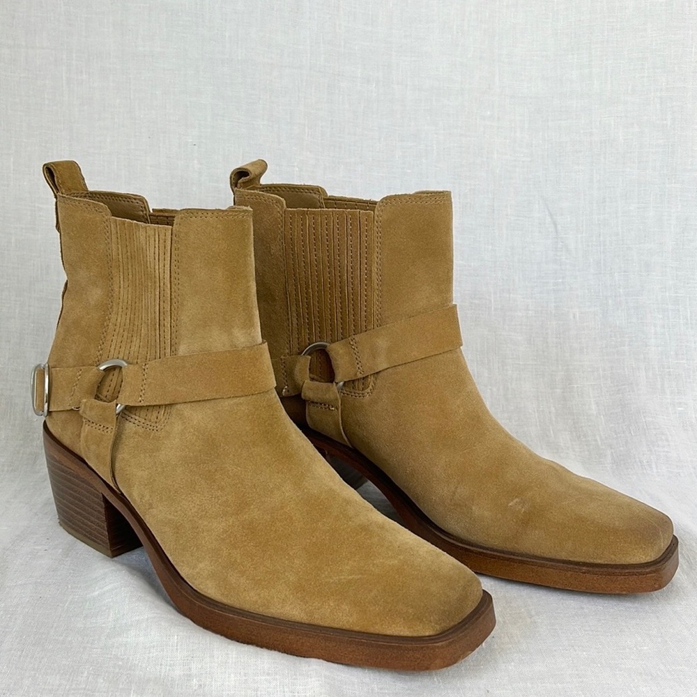 Sam Edelman Bellamie Suede camel Ankle Bootie Size 10